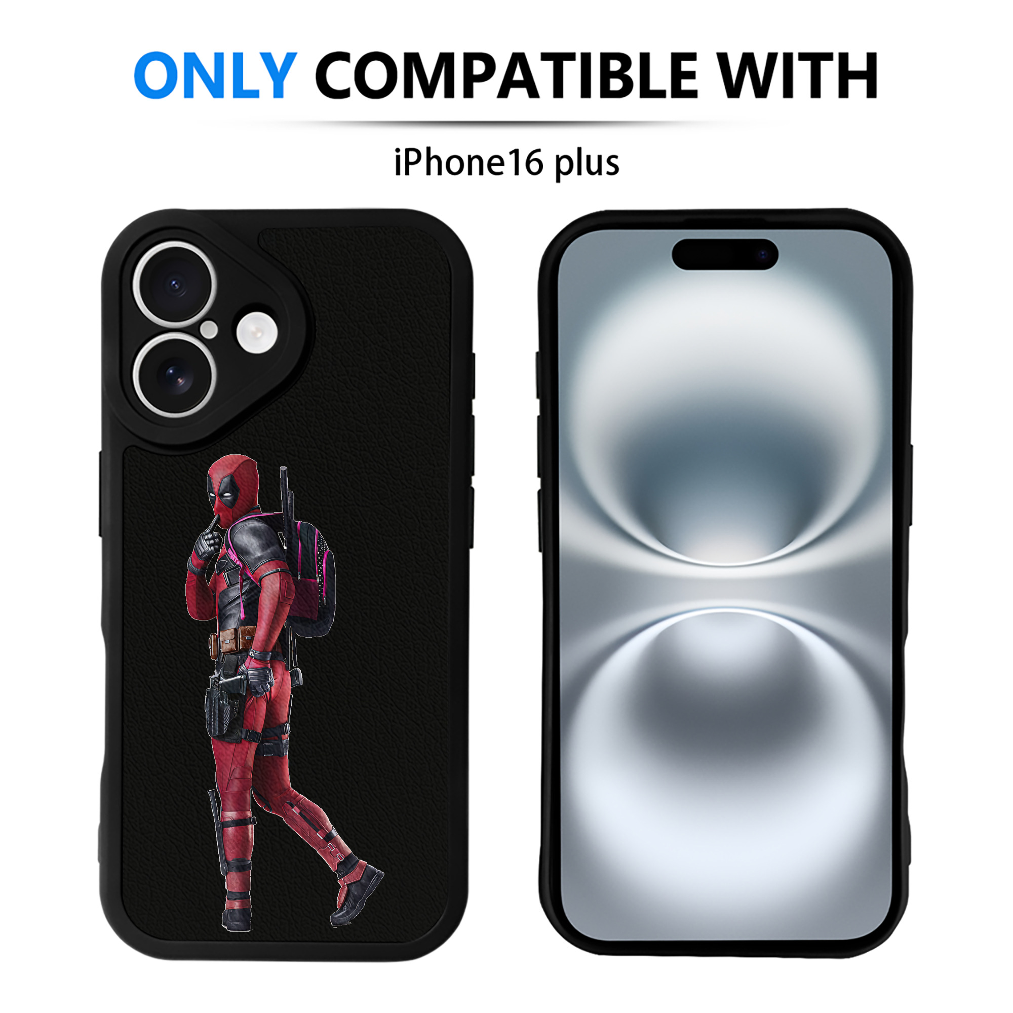 （画像用） Deadpool デッドプール 【iPhone 16シリーズ対応】シリコンスマホケース（レザー調） 材質：シリコン